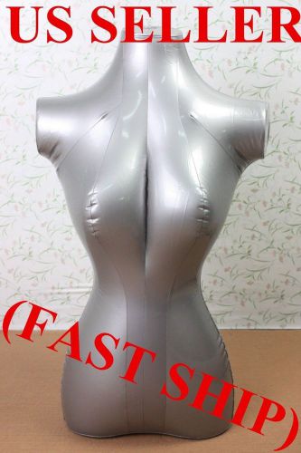 Brand new silver female inflatable torso form air mannequin for sale