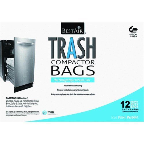 BestAir Trash Compactor Bags(16 D. x 9 W. x 17 H pack of 12)