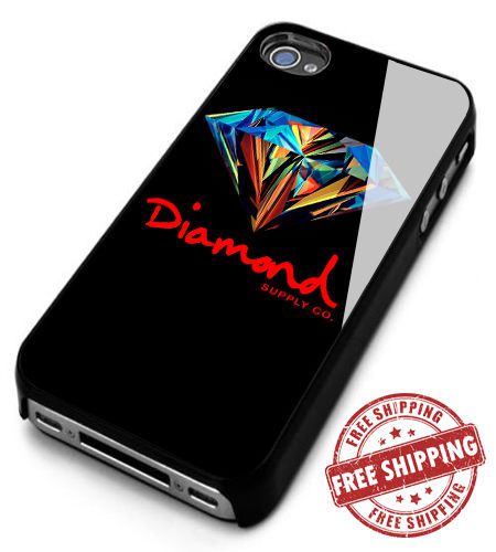 Diamond supply logo iphone 4/4s/5/5s/5c/6/6+ black hard case for sale