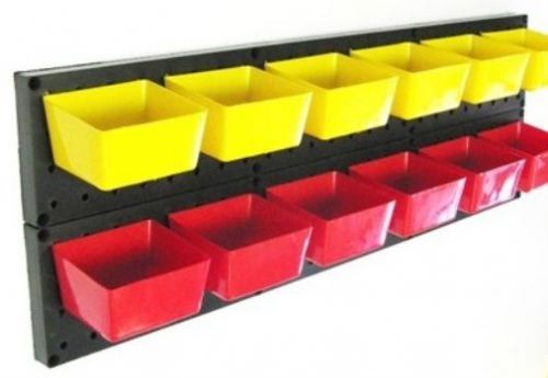 10 new red parts storage bins - hooks to peg tool board - workbench pegboard for sale