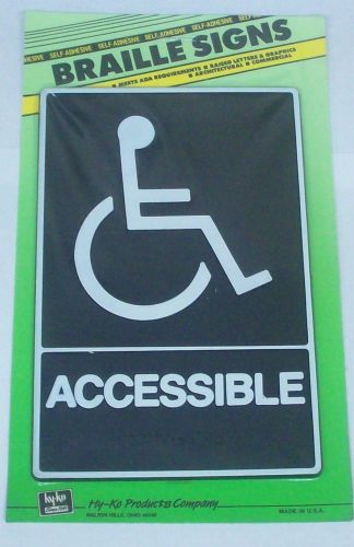 Hy-Ko DB-8 Self-Adhesive Braille &#034;ACCESSIBLE&#034; Sign