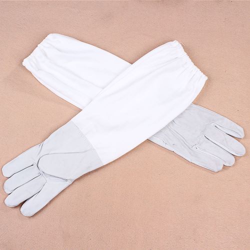 1 pair beekeeping guard gloves goatskin vented long sleeves gloves for sale