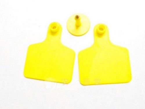 10sets new yellow 50*40mm sheep goat hog beef cow ear blank tag lable for sale