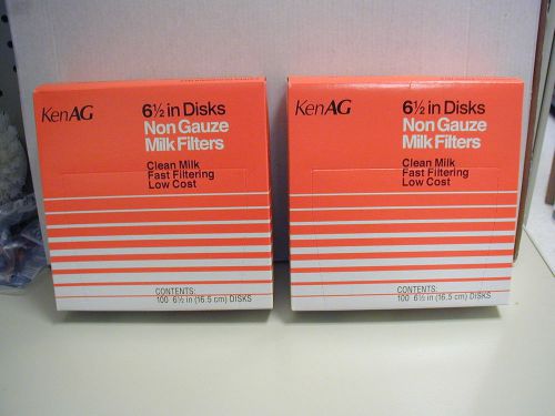 KenAg Milk Filters - For 6.5 inch Strainer - ( 2 ) Boxes of  100