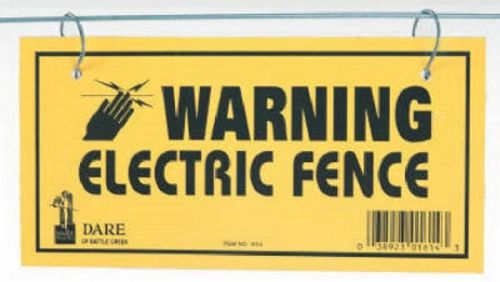 Dare Products Electric Fence 3 Pack, Warning Sign, 1614-03