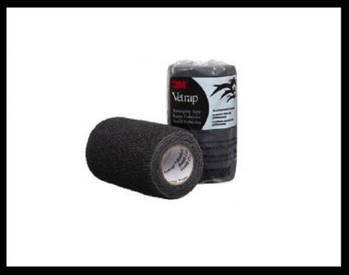 3m vetrap 4  x 5 yards bandage 18 rolls of black vet wrap vetwrap horse tack for sale