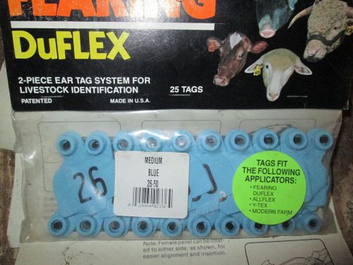 FEARING DuFLEX   Medium BLUE 2-pc ear tags 26-50