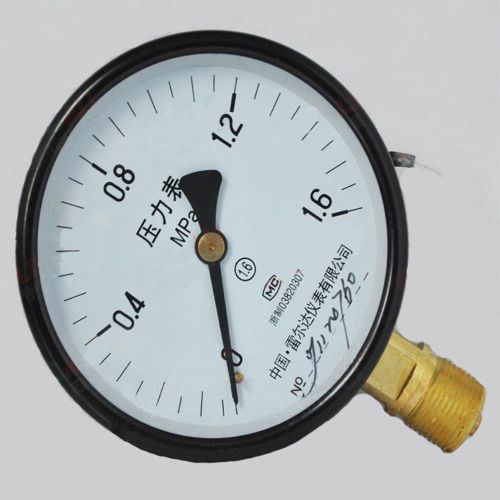 1 x Water Oil Hydraulic Air Pressure Gauge Universal M20*1.5 150mm Dia 0-1.6Mpa