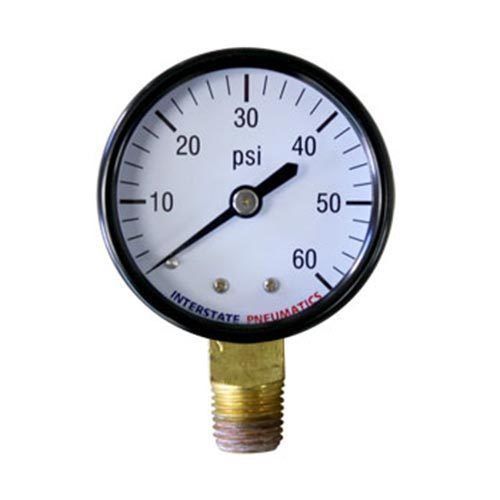 2 inch 60 psi - 1/4 inch npt bottom mount pressure gauge - g2012-060 for sale