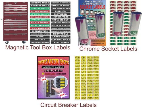 &#034;combo deal&#034; magnetictoolbox/socket/breaker box labels for sale