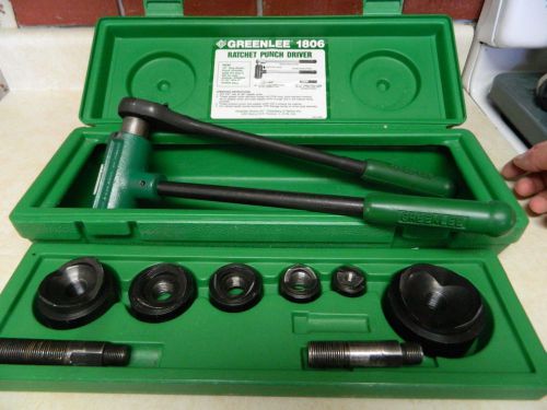 Greenlee 1806 Ratchet Punch Driver Set 1/2&#034; Thru 2&#034;