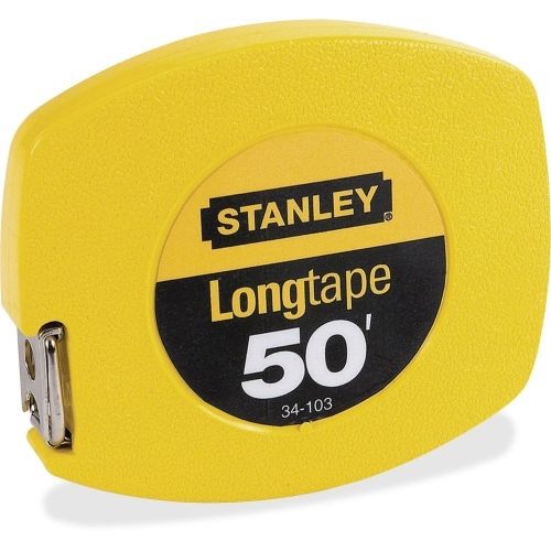 Stanley-bostitch 50ft tape measure -50 lx0.4&#034;w- 1/8 grad. - plastic - yellow for sale