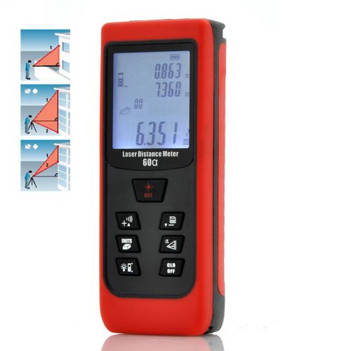 Hand-held digital laser distance meter - with tilt function, 0.05 to 60 meters for sale
