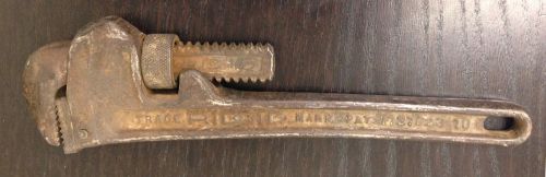 Rigid the ridge tool co. vintage or antique allen heavy duty pipe wrench usa 10 for sale
