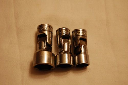 Snap-on 3/8 Drive Uinversal Swivel Sockets 1/2&#034;, 5/8&#034; &amp; 3/4&#034;