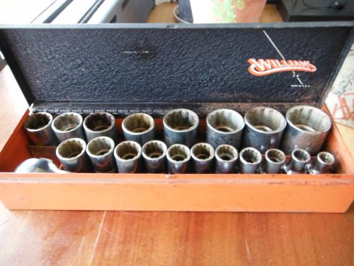 vintage 1/2&#034; Williams socket set toolbox superrachet S-4 ST series