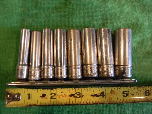 Snap on 1/4&#034; drive deep socket 6 point 8 piece metric for sale