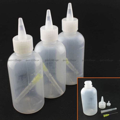 3pcs 100ml Needle Tip Soldering Dispenser Bottle For Rosin Flux Oil DIY Craft