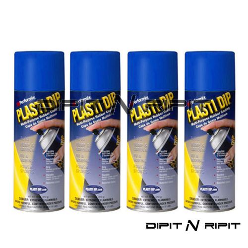 Performix Plasti Dip 4 Pack Matte Flex Blue Spray Cans Rubber Coating