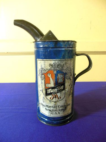 VINTAGE MAYTAG STATIONARY ENGINE FUEL MIXING OIL CAN WITH SPOUT