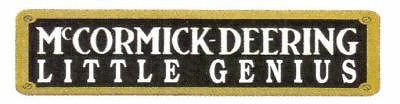 MCCORMICK DEERING LITTLE GENIUS VINYL STICKER (A406)