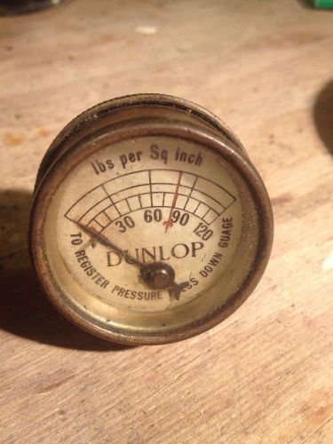 Vintage Dunlop Pressure Gauge Lbs Per Sq Inch