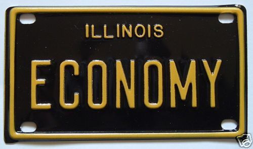ECONOMY ANTIQUE GAS ENGINE HIT MISS LICENSE PLATE