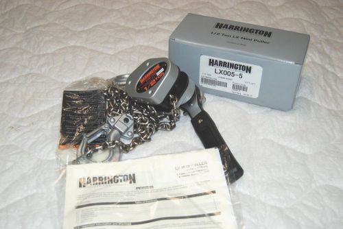 New harrington lx-005-5 new 1/2 ton mini puller with 5 ft lift for sale