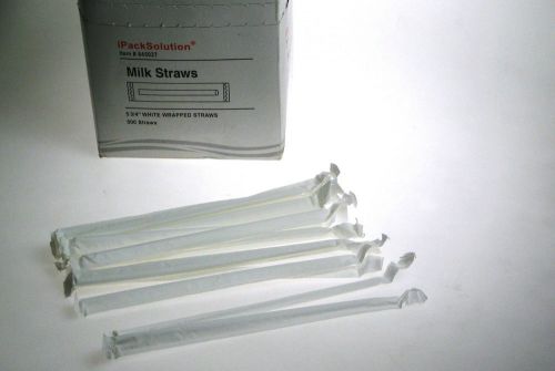 500 PAPER WRAPPED 5-3/4&#034; MILK STRAWS OR COFFEE STIRRERS FOR CAFE OR OFFICE