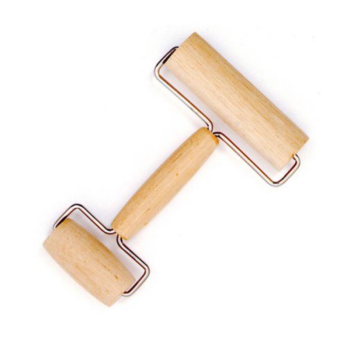 NORPRO NATURAL BEECHWOOD PASTRY FONDANT PIZZA DOUGH ROLLER 2in1 BAKERY TOOL  NEW