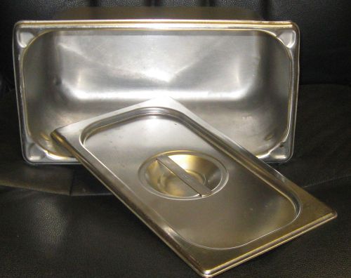 Vollrath Super Pan 2 Stainless 6&#034; Deep w/Lid USED 6.1 Qts  Steam Table Pan