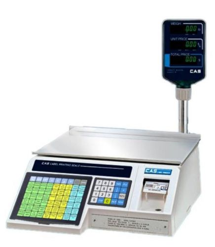 Cas lp1000np label printing scale / pole 30x0.01 lb,ntep,legal for trade,new for sale