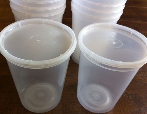 20 Heavy Duty Plastic Deli Containers 32 oz with Lids