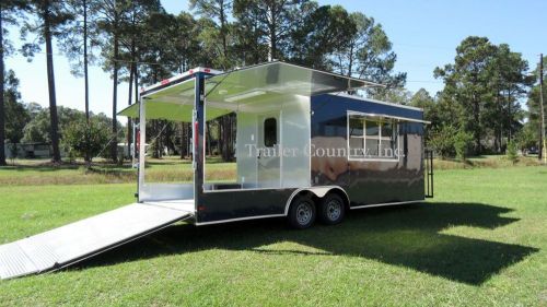 New 8.5x22 8.5 x 22 enclosed concession food vending bbq trailer w/ porch deck for sale