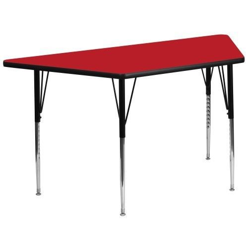 Flash furniture xu-a3060-trap-red-h-a-gg 30&#034; x 60&#034; trapezoid activity table, hig for sale