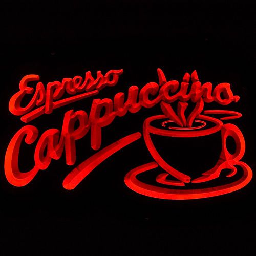ZLD122 Decor Espresso Cappuccino Cafe Shop Logo LED Energy-Saving Light Sign
