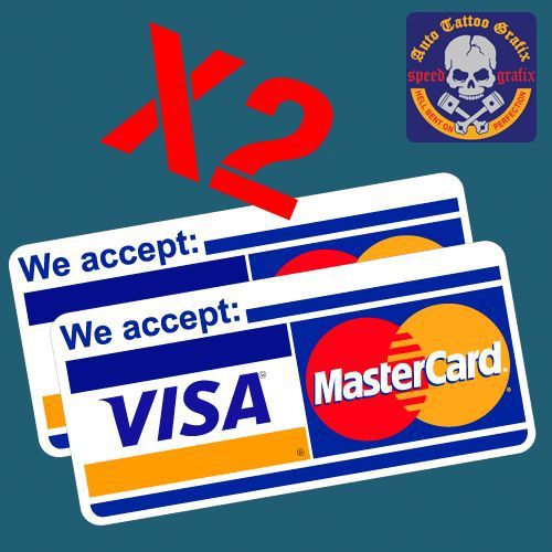 We accept visa mastercard x 2 decals stickers for shopfornt store commercial use for sale