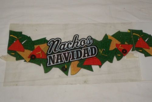 Nachos Restaurant Concession Food Truck Vinyl Cling Sign Decal Banner 8&#034;x 15&#034;