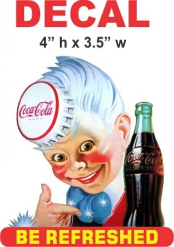 Vintage style  coke coca cola sprite boy  be refreshed decal / sticker - nice for sale