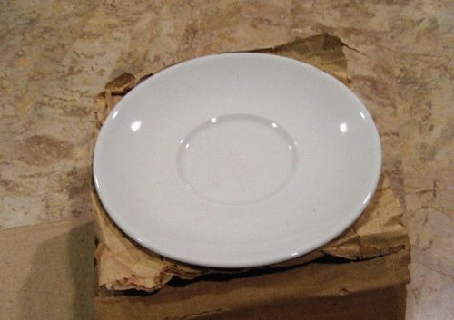 Lot of 36 Clinton CAC China Commercial 5.5&#034; White Ceramic Saucers, NEW!