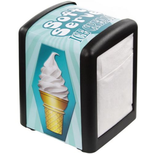 Soft Serve Ice Cream Half Size Diner Metal Napkin Holder 5.75H in.