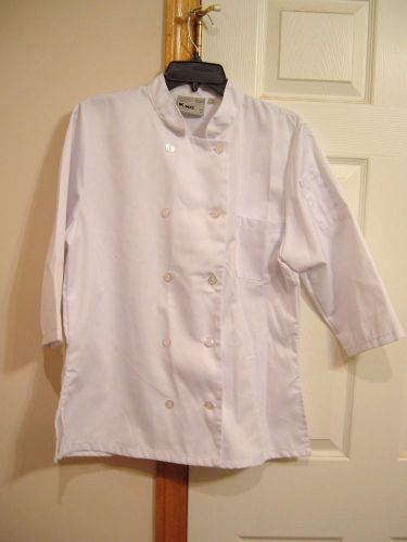 KNG Restaurant caterer shirt chef white size medium 3/4 sleeve
