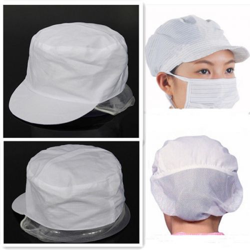 Elastic White PolyCotton Catering Baker Kitchen Cook Chef Hat Costume Snood Cap