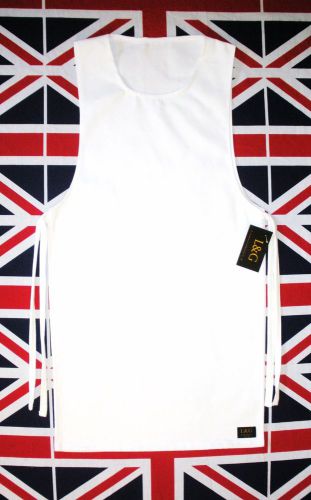 Professional WHITE 100% COTTON TABARD/TABBARD POCKET apron L&amp;G London Uniforms