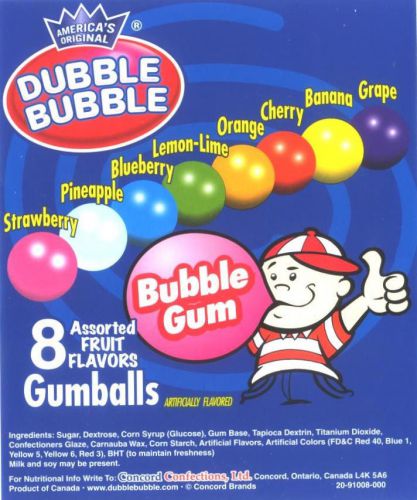 120 dubble bubble 1&#034; gumballs bulk vending candy gum balls double concord tootsi for sale
