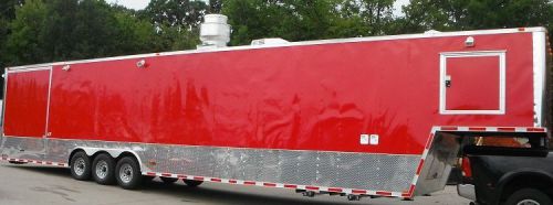 Concession trailer 8.5&#039;x48&#039; gooseneck catering bbq smoker event (red) for sale