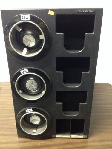 Dispense Rite Black Polystyrene Combination Cup Dispensing Cabinet