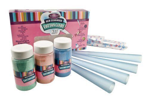 NEW Nostalgia Electrics FCK800 Flossing Sugar Cotton Candy Kit 21 oz.