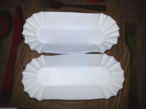 HOT DOG TRAY HOLDERS 100 FLUTED PAPER 8&#034; TRAYS CONCESSION PARTY NACHOS CORNDOG