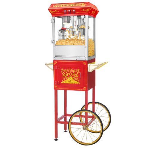 Great northern popcorn red good time popcorn popper machine cart, 8 ounce for sale